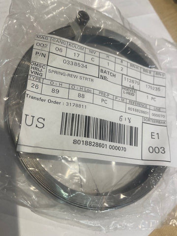 Johnson Evinrude 0323653 Spring, Rewind Starter 0338534
