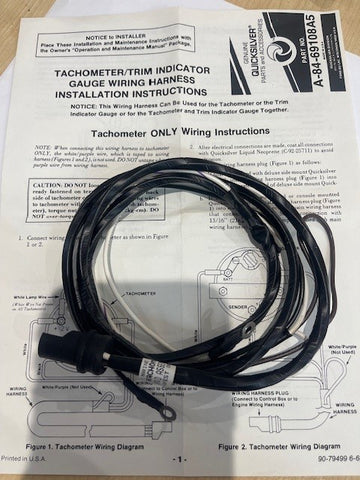 Mercury Mariner Mercruiser Tacho/Trim Gauge Wiring Harness 84-69108A5