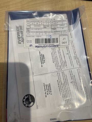 Johnson Evinrude Genuine Fuel Pump Repair Kit 0432962
