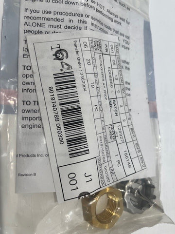 Volvo Penta OMC Cobra BRP Evinrude Etec 38950984 5008966 Prop Nut & Keeper Assembly