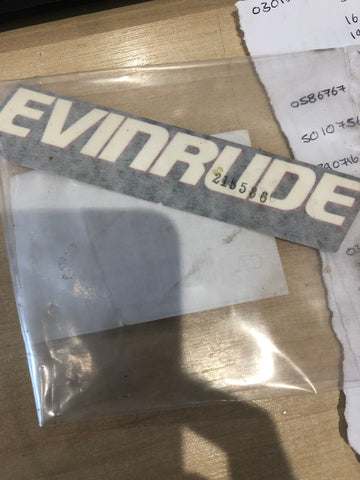 Evinrude front decal 0215536